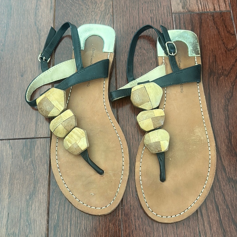 DVF Wooden stone Sandal